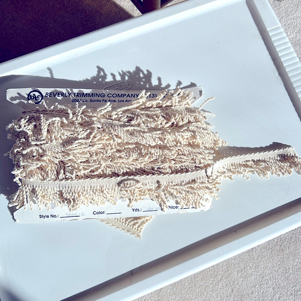 BEVERLY TRIM Natural Cotton Fringe 10 yards in 3 pieces